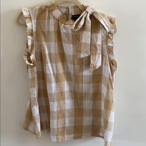 Who What Wear Hampton Plaid Sleeveless Blouse